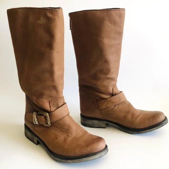 Steve Madden Fyzzle Cognac Moto Boots, size 7.5M π₯Ύ - Picture 2 of 15